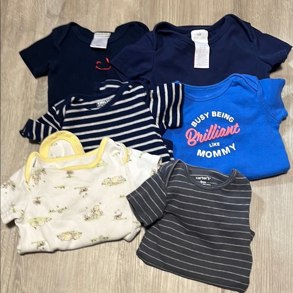 2/$20 Baby Onesies Set in Blue and Stripes - Picture 1 of 1